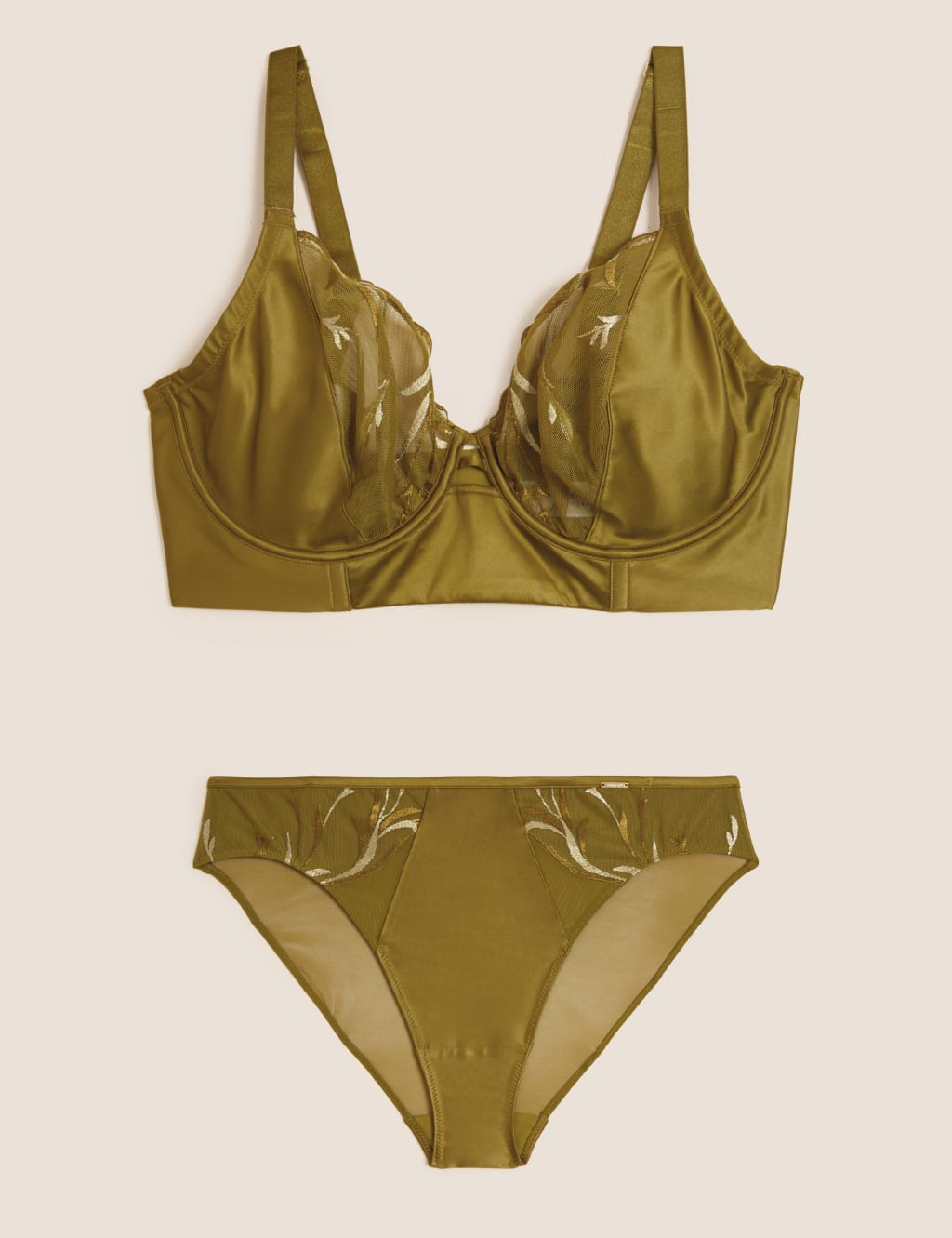 Amalfi Embroidery Wired Longline Bra Set F-H 1 of 6