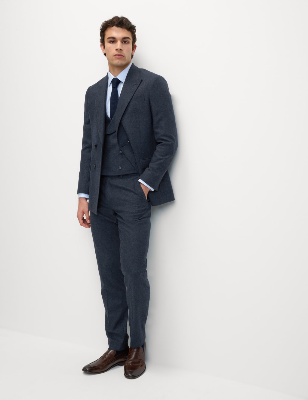 Tailored Fit Wool Rich Double Breasted Suit