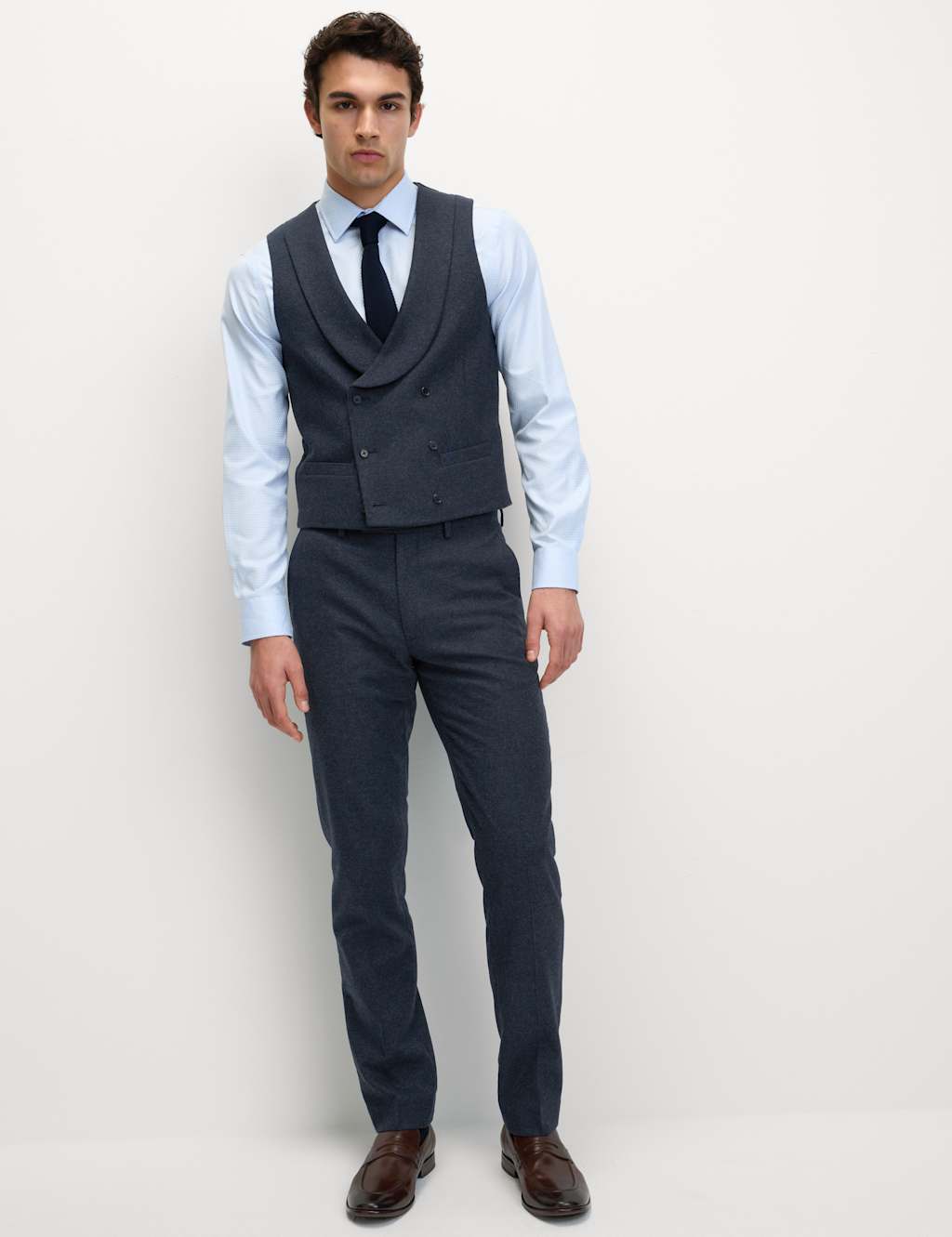 Tailored Fit Wool Rich Tweed Double Breasted Suit 2 of 6