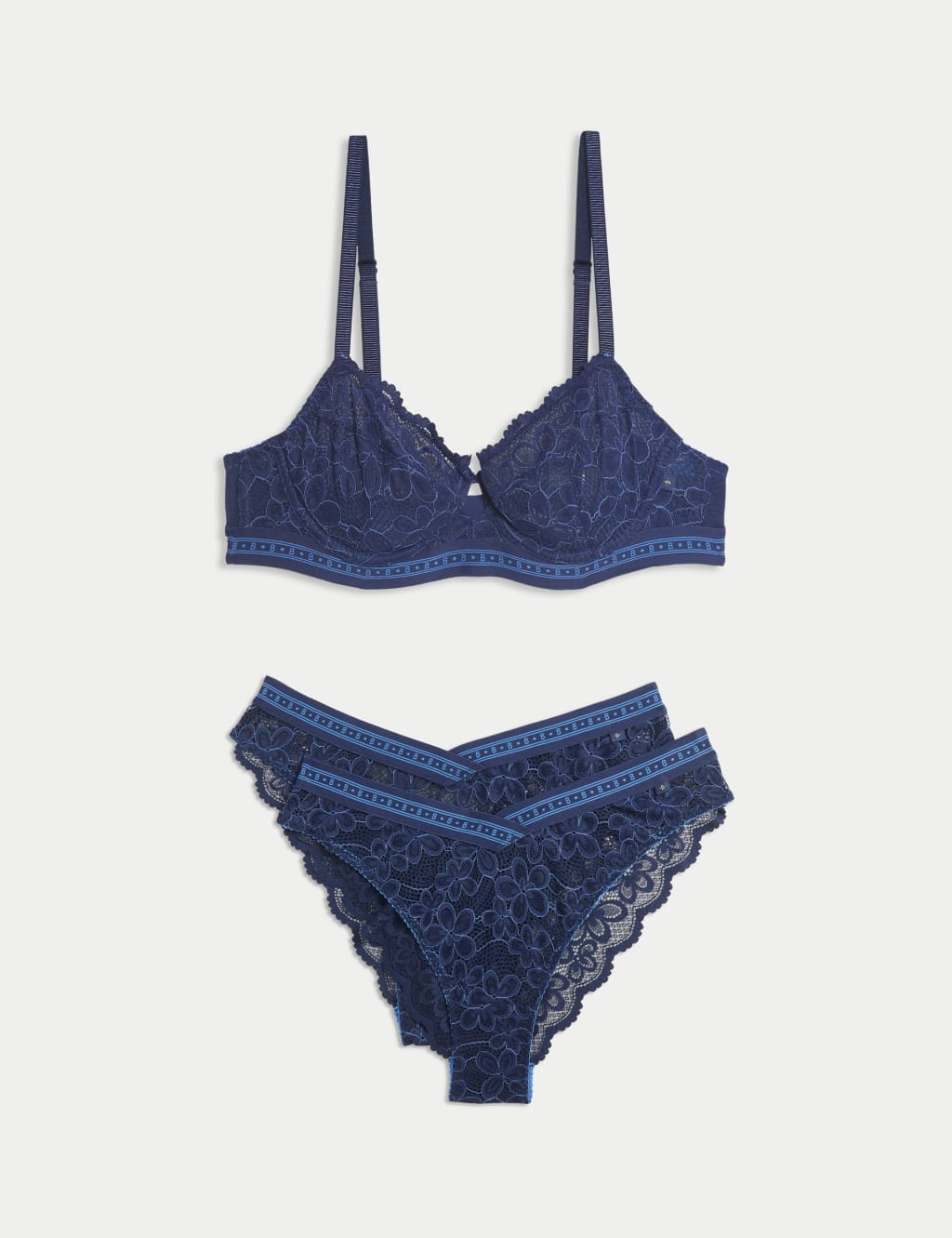 Cleo Lace Wired Balcony Bra Set A-E 1 of 6