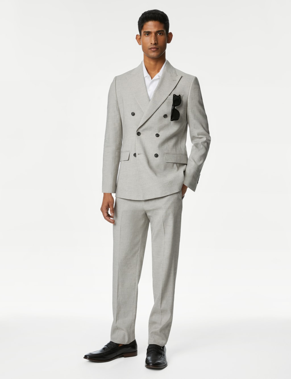 Slim Fit Double Breasted Italian Linen Miracle™ Suit 4 of 7