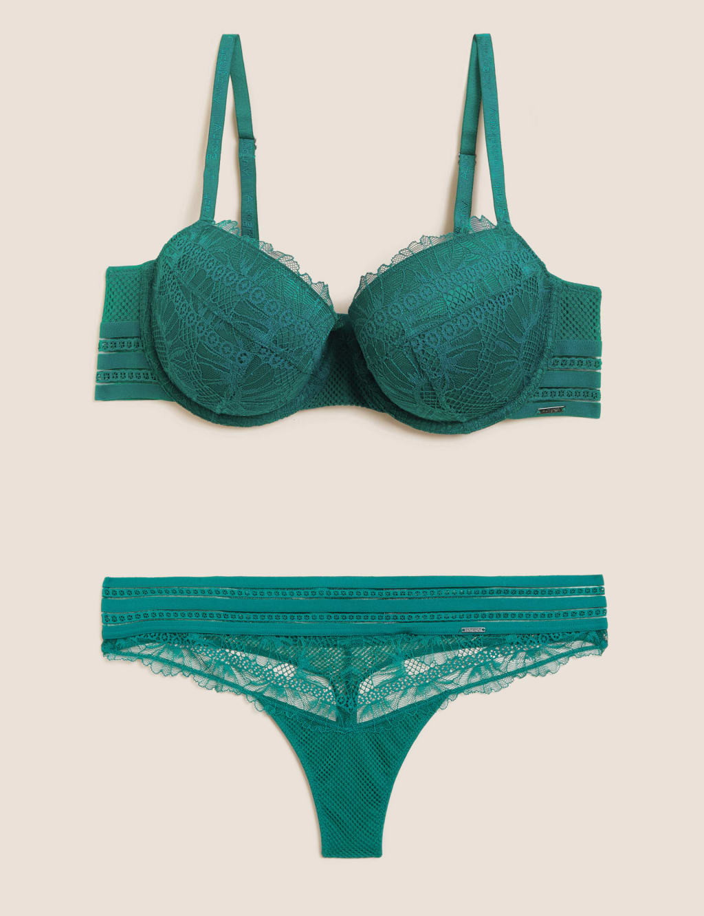 Marseilles Lace Wired Balcony Bra Set A-E 1 of 6