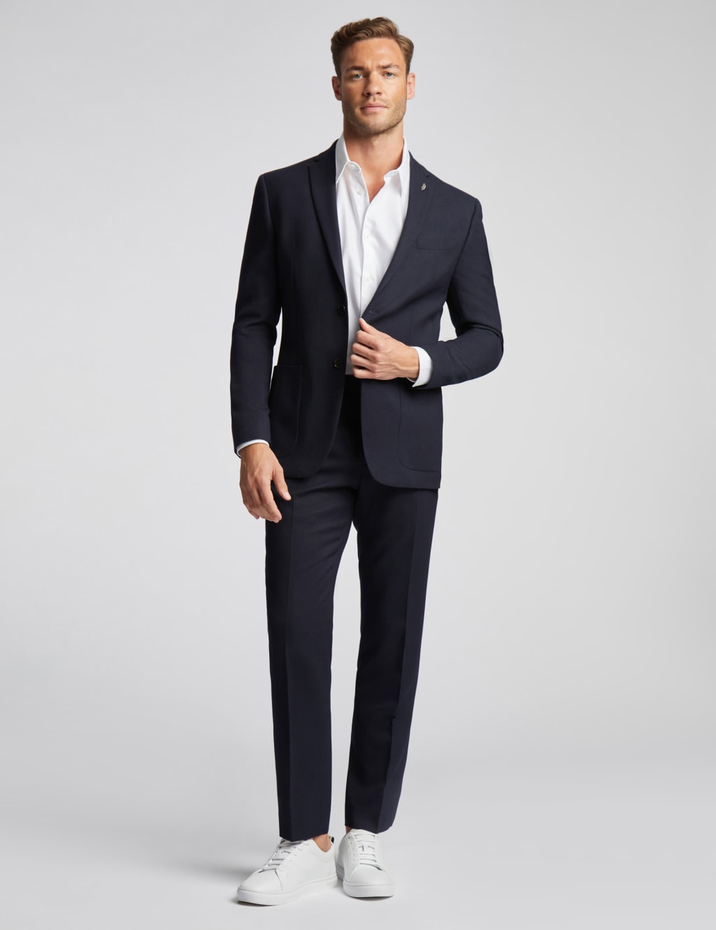 Slim Fit Wool Rich Textured Jacket Suit