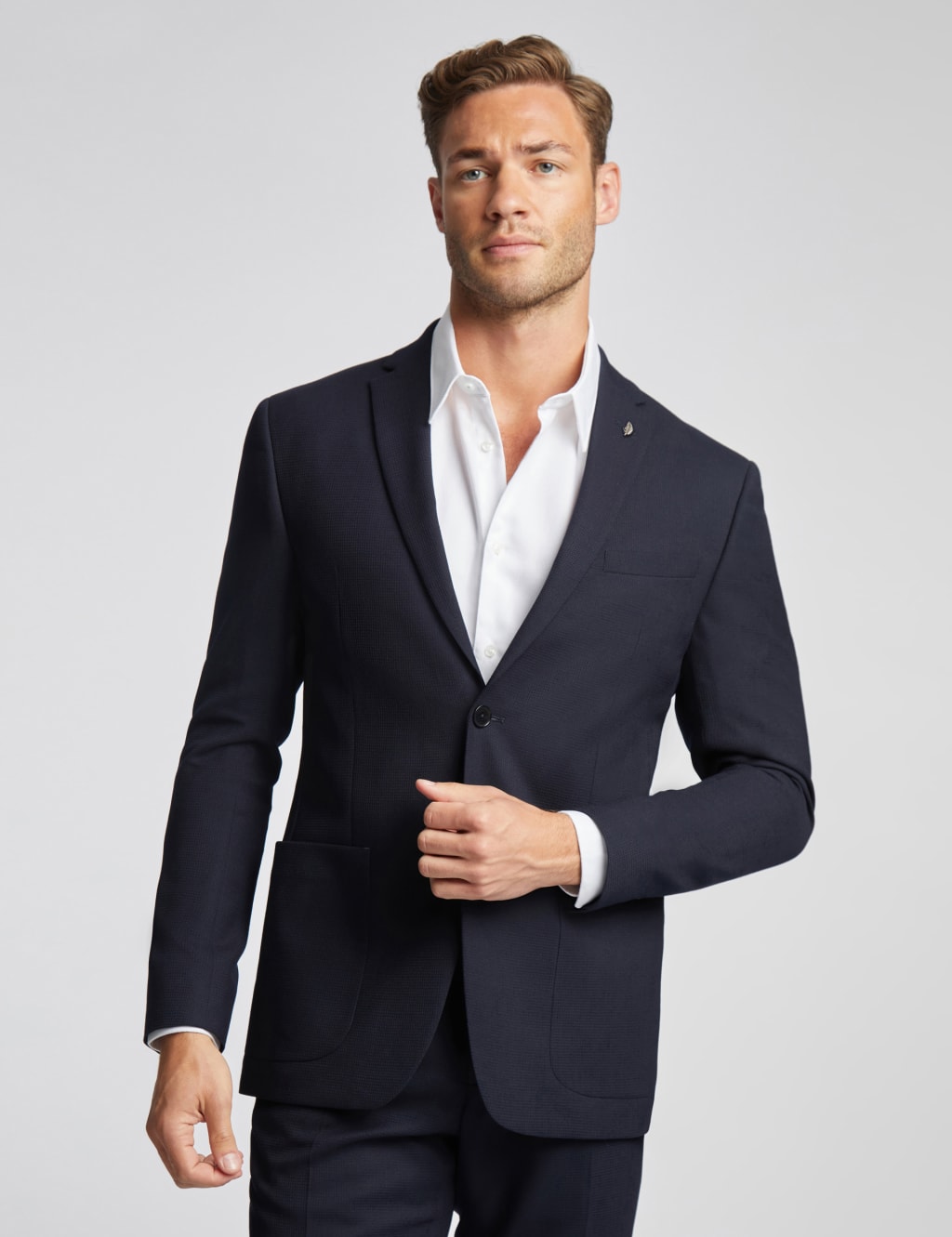 Slim Fit Wool Rich Textured Jacket Suit 1 of 6