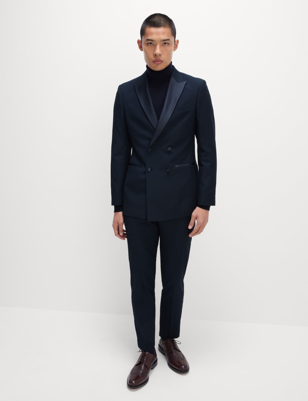 Slim Fit Double Breasted Tuxedo Suit