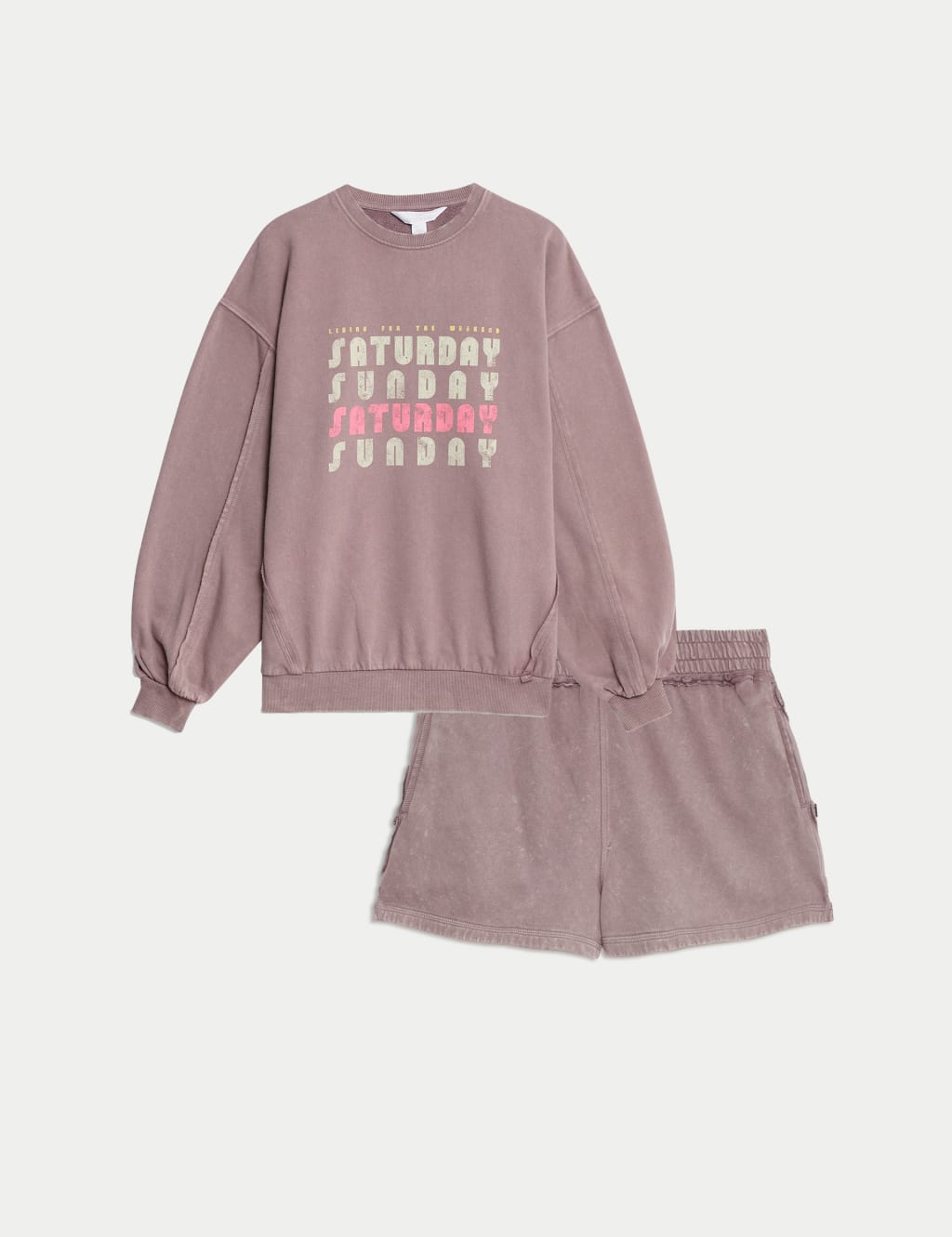 Cotton Rich Slogan Oversized Sweatshirt Set 1 of 6