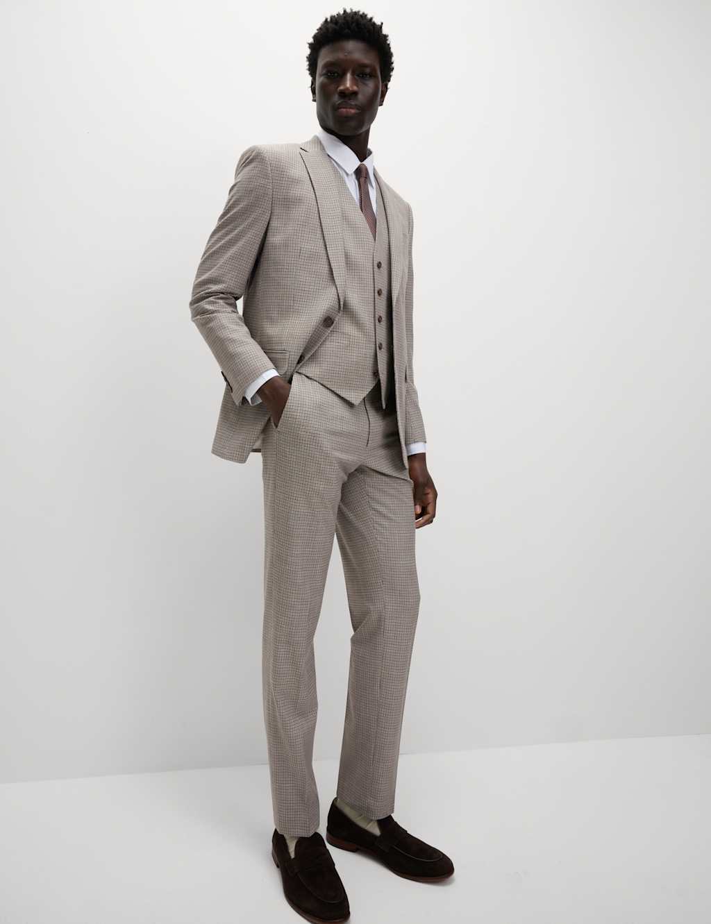 Tailored Fit Grid Check Suit