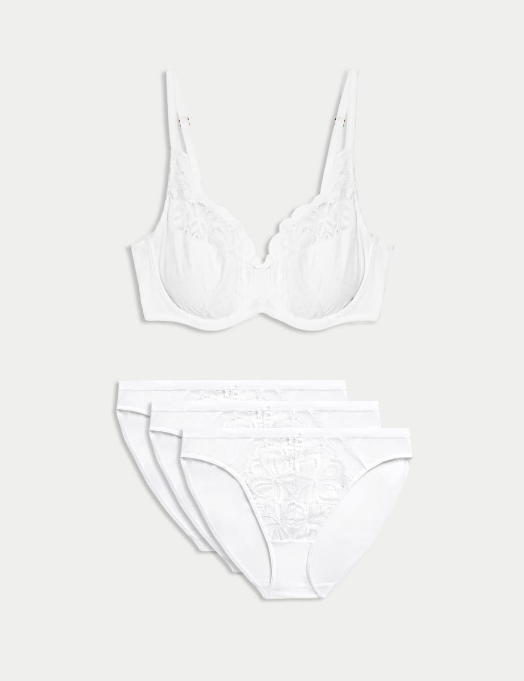 Amelia Lace Wired Full Cup Bra Set A-E 1 of 6