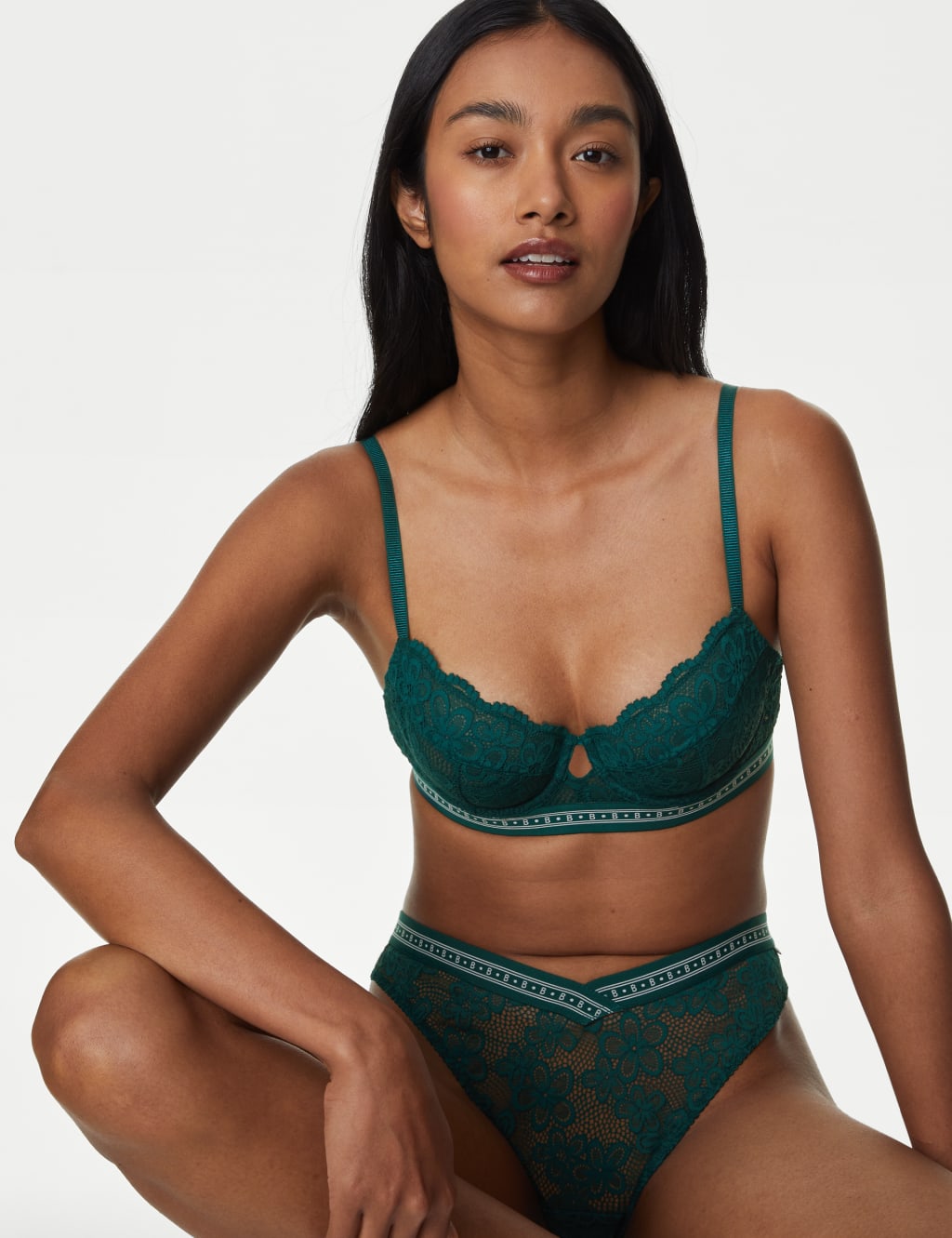 Cleo Lace Wired Balcony Bra Set A-G 3 of 6
