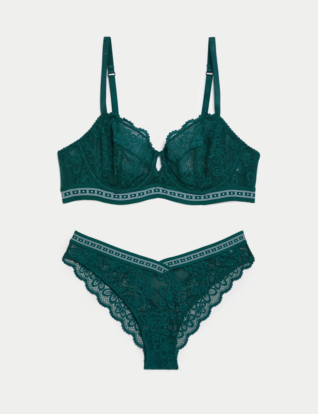Cleo Lace Wired Balcony Bra Set A-G 1 of 6