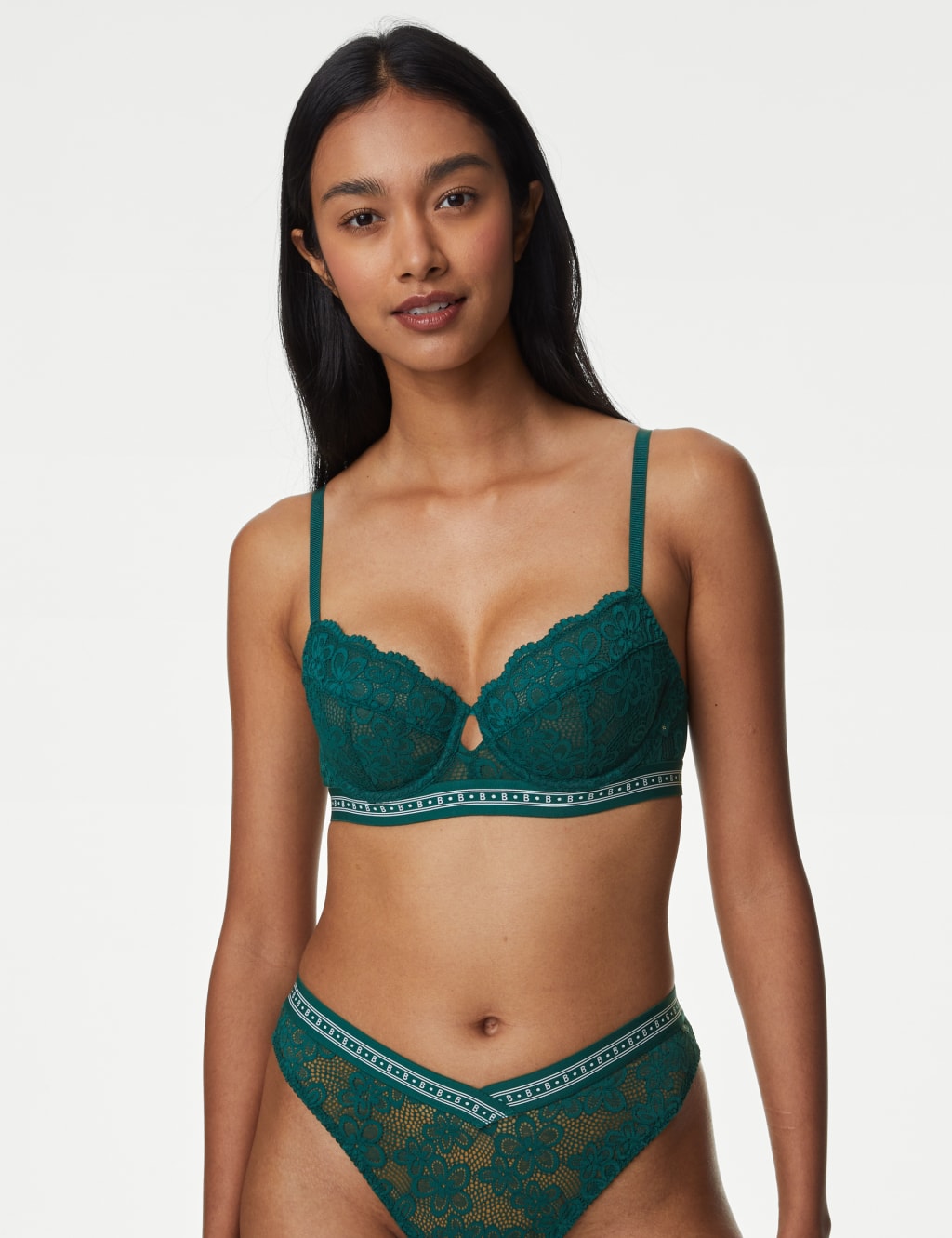 Cleo Lace Wired Balcony Bra Set A-G 2 of 6