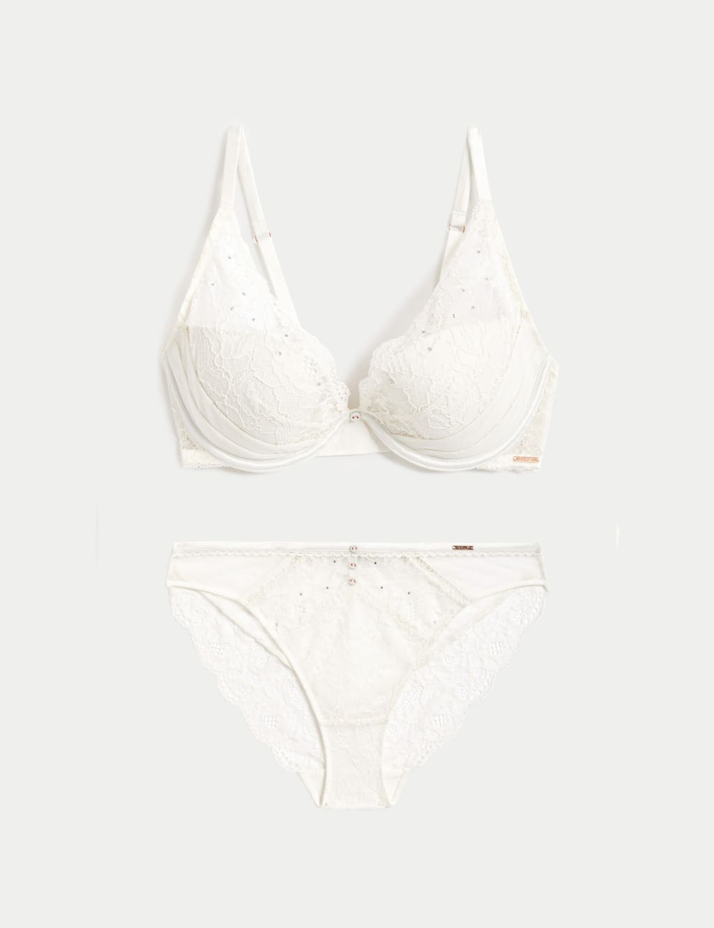 Aster Lace Wired Plunge Bra Set A-E 1 of 6