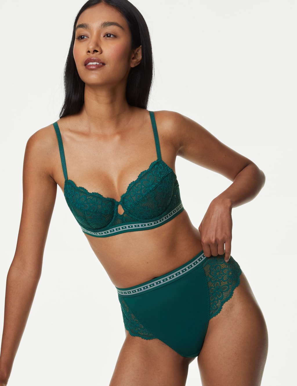 Cleo Lace Wired Balcony Bra Set A-G 3 of 6