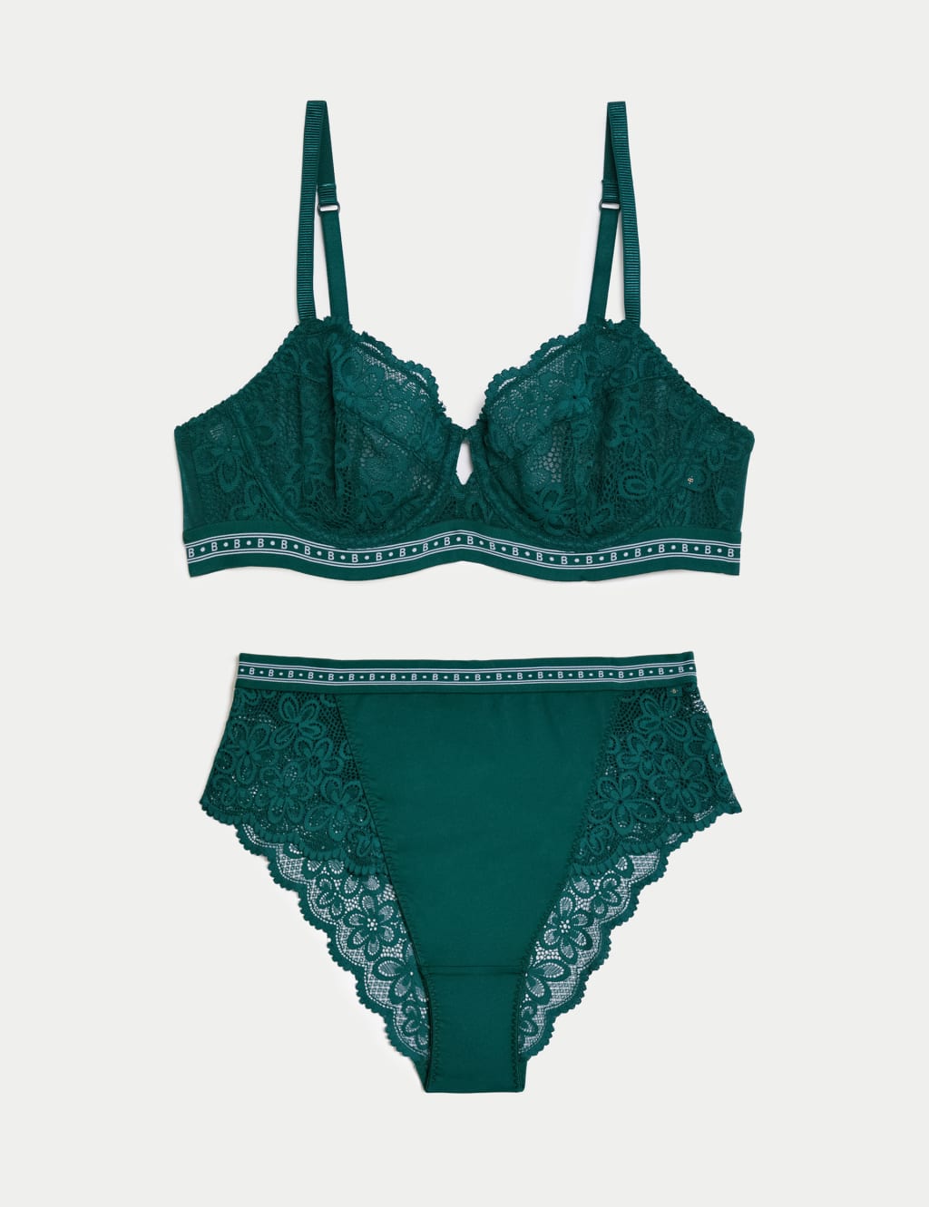 Cleo Lace Wired Balcony Bra Set A-G 1 of 6