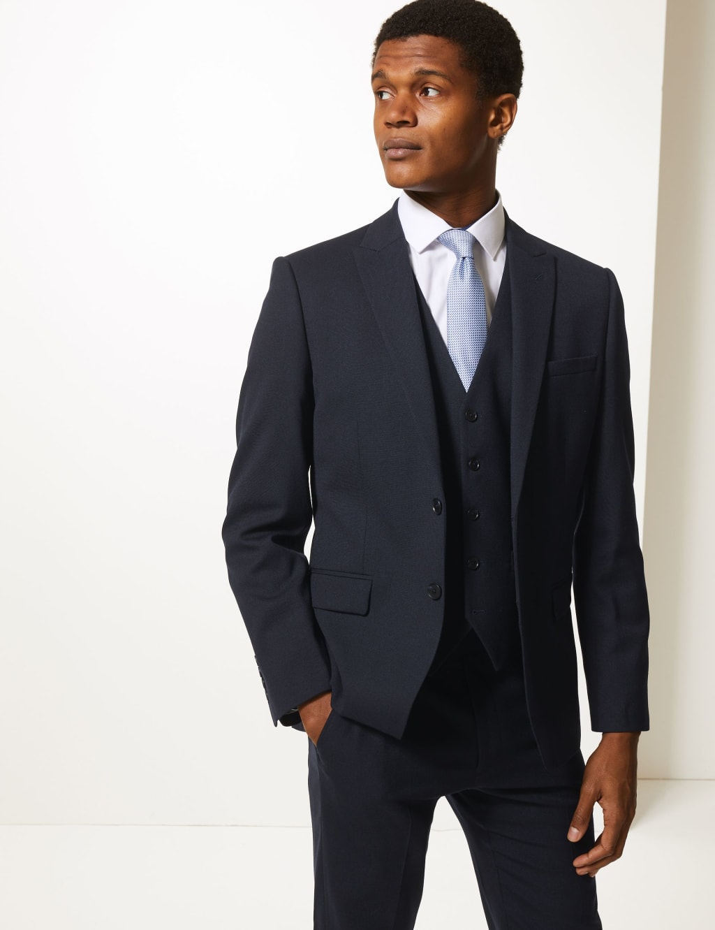 Navy Slim Fit 3 Piece Suit 7 of 8