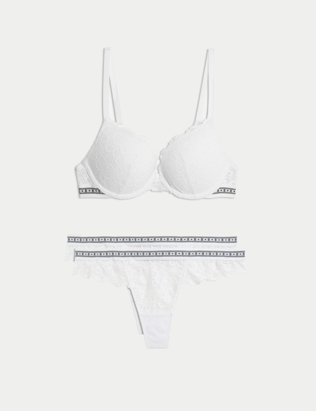 Cleo Lace Wired Push Up Plunge Bra Set A-E 1 of 6