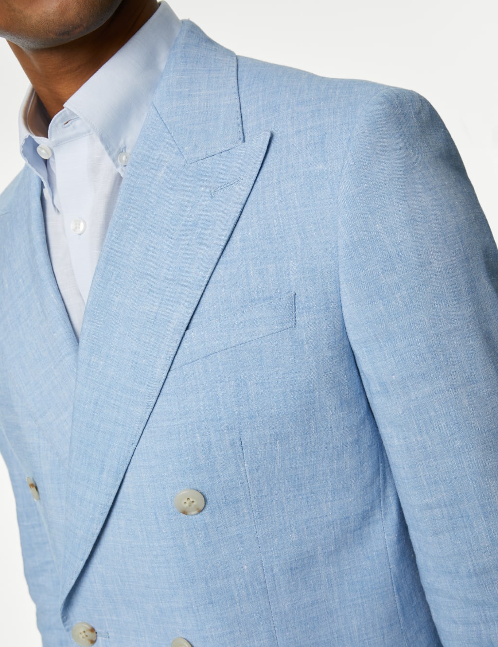 Tailored Fit Linen Rich Double Breasted Suit 6 of 6