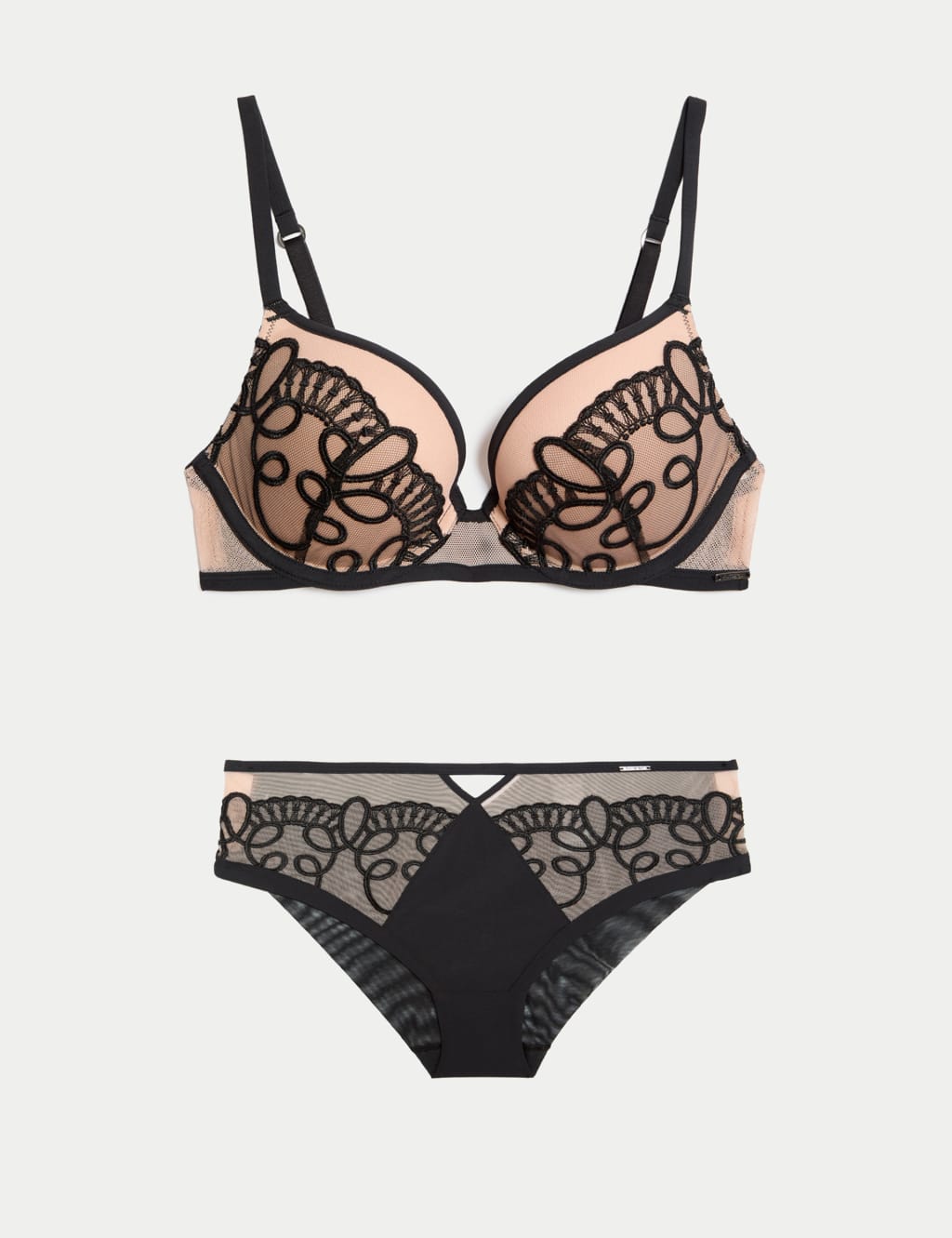 Bordeaux Wired Push Up Plunge Bra Set A-E 1 of 6