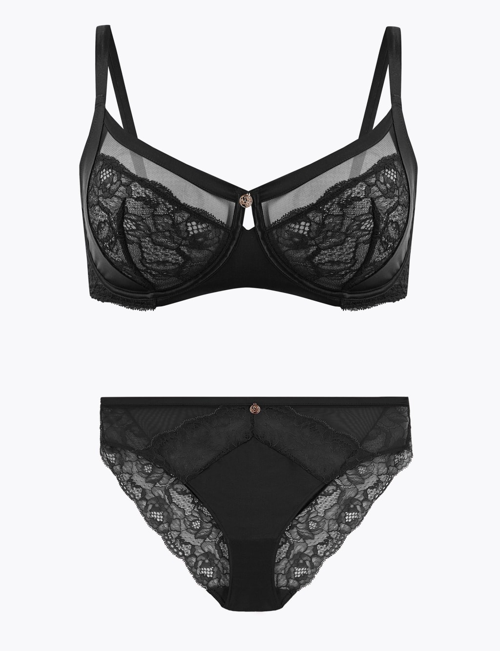 Silk & Lace Set with Minimiser Bra 1 of 6