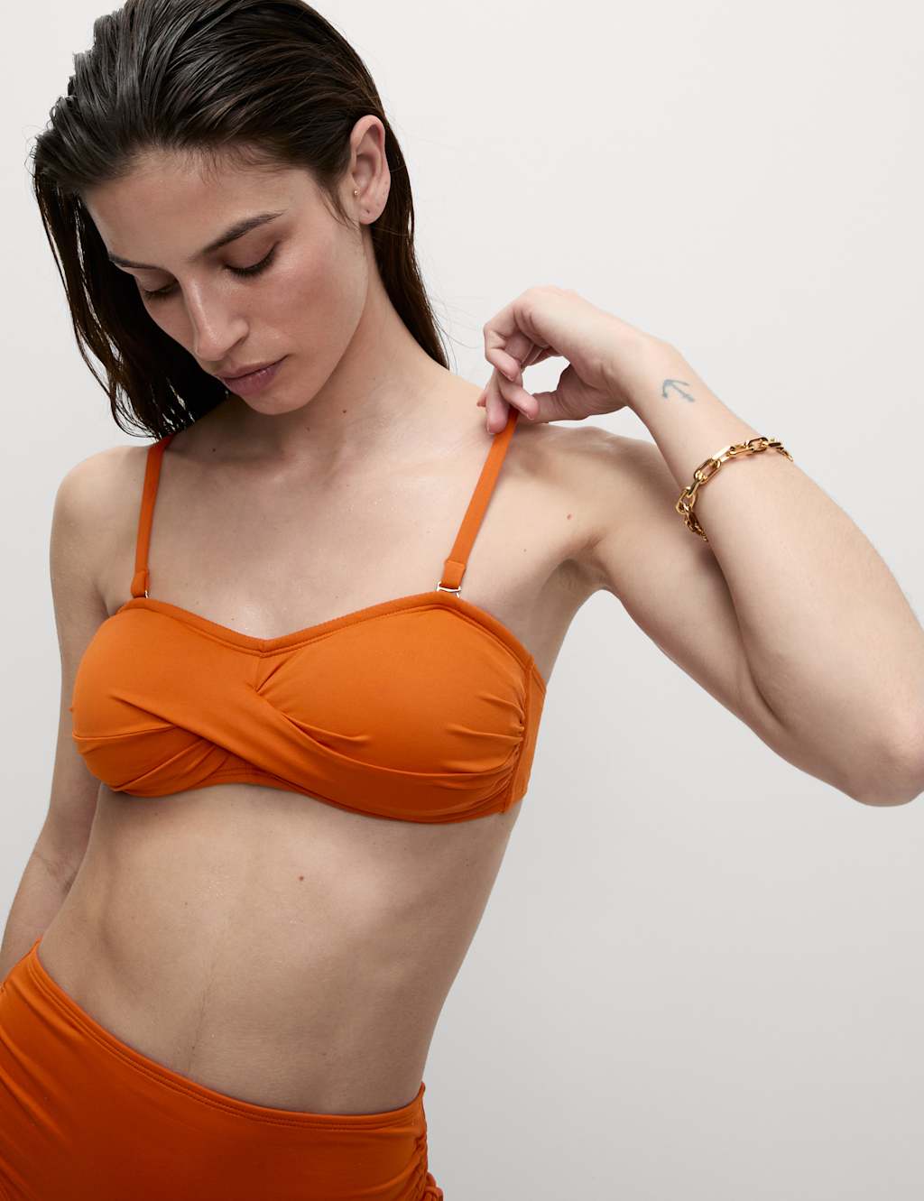 Padded Twist Front Bandeau Bikini Set 2 of 6