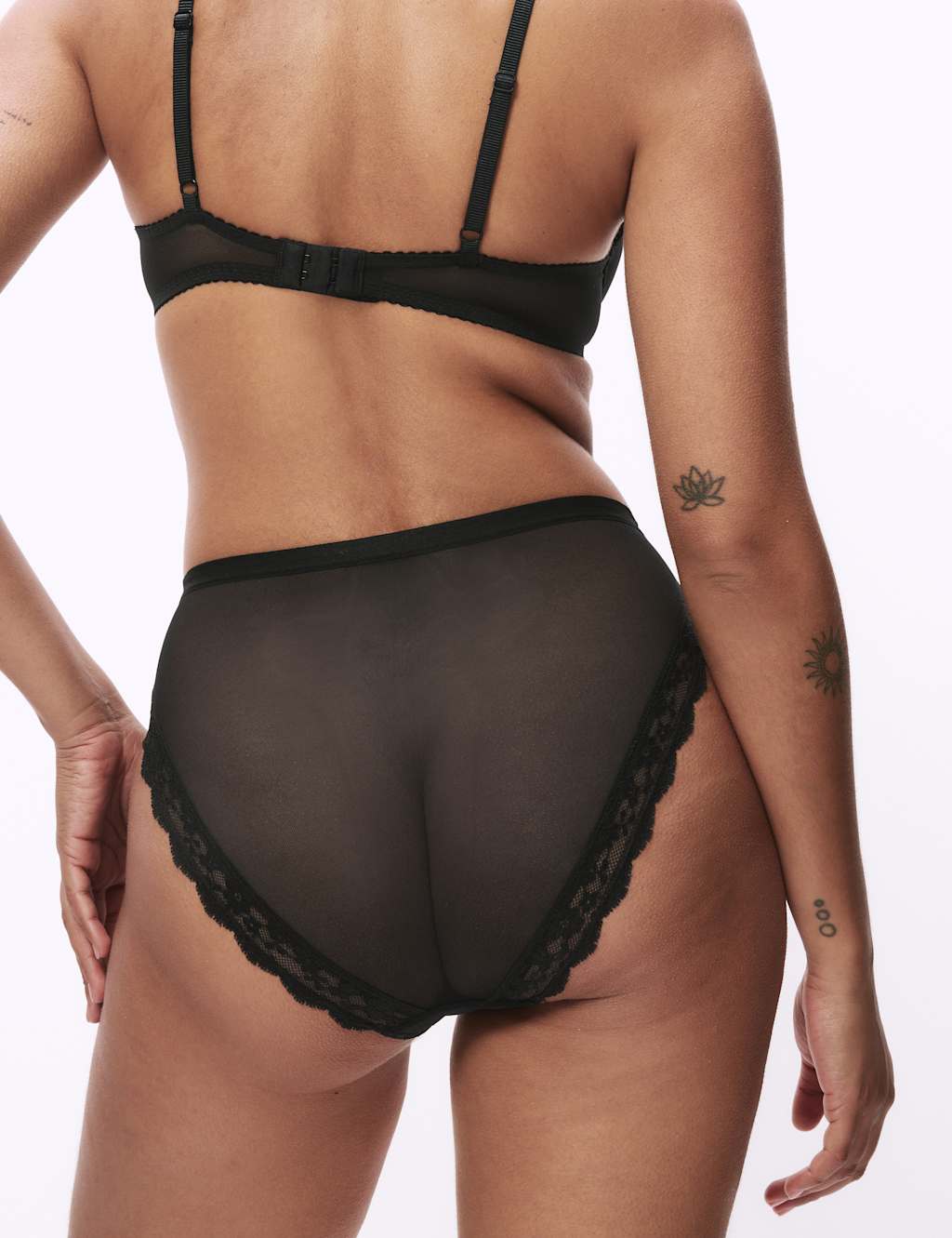 Lace Trim Wired Plunge Bra Set A-E 6 of 6
