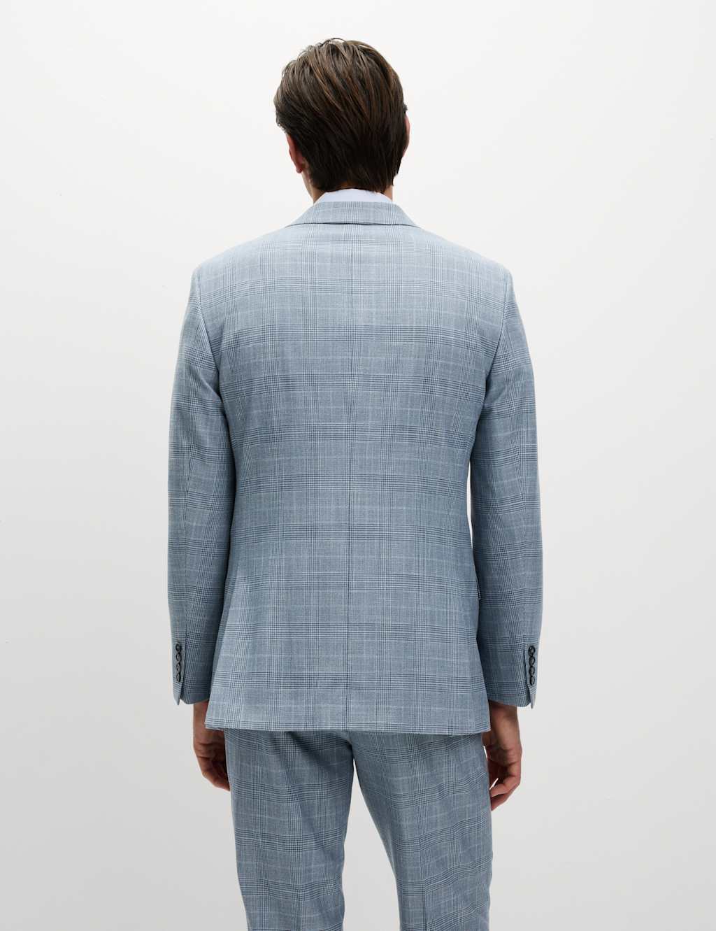 Regular Fit Linen Look Check Suit 4 of 6