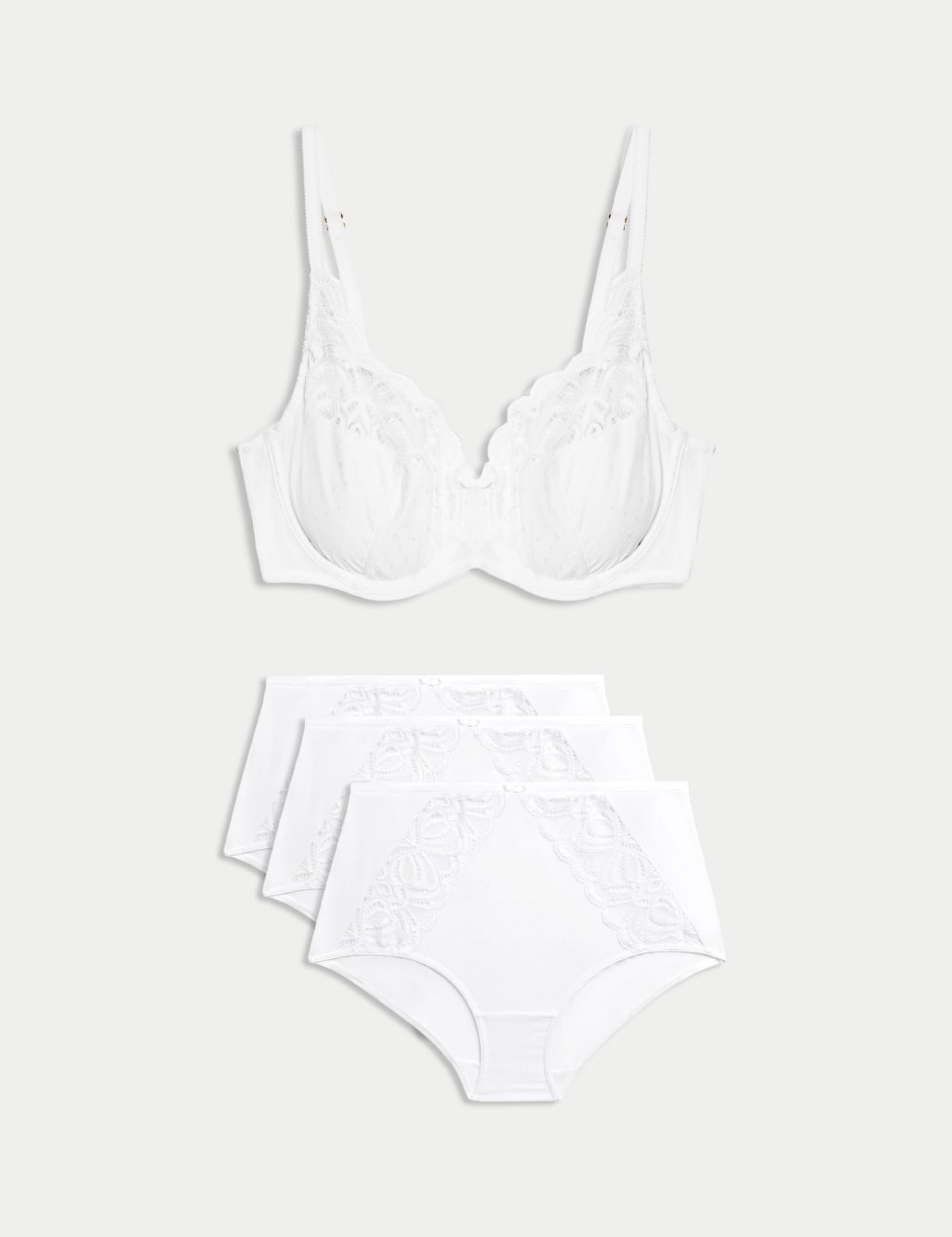 Amelia Lace Wired Full Cup Bra Set A-E 1 of 6