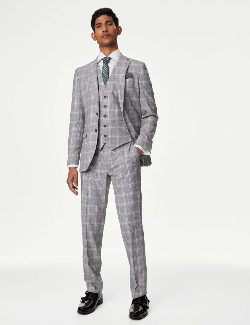 Slim Fit Check Stretch Suit 4 of 6