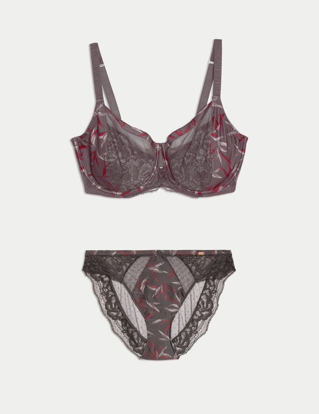 Mimosa Silk & Lace Wired Minimiser Bra Set C-G 1 of 6
