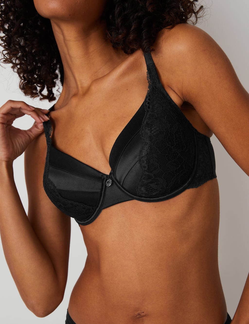 Silk & Lace Wired Full Cup Bra Set A-E 2 of 6