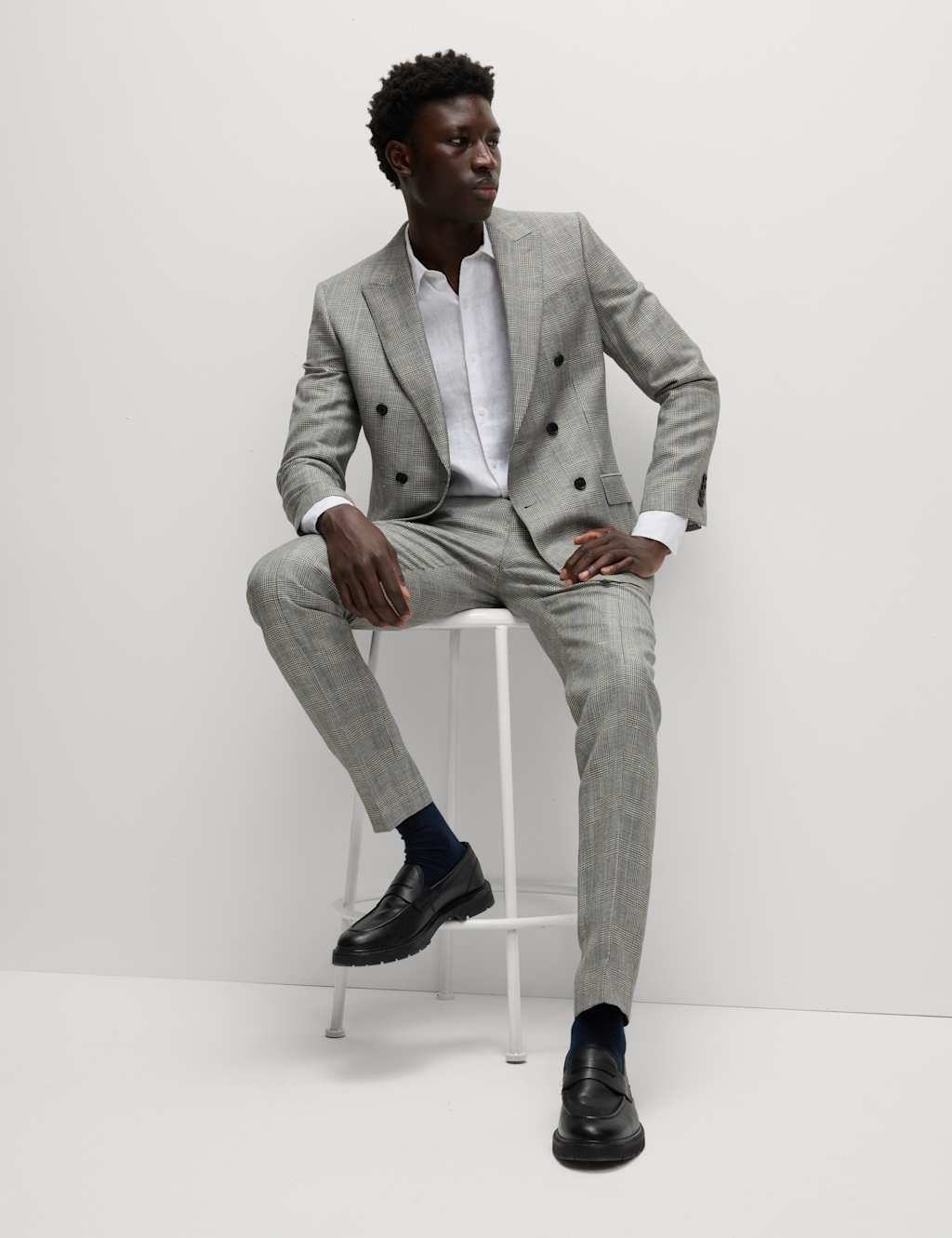 Slim Fit Wool Blend Check Suit 1 of 6