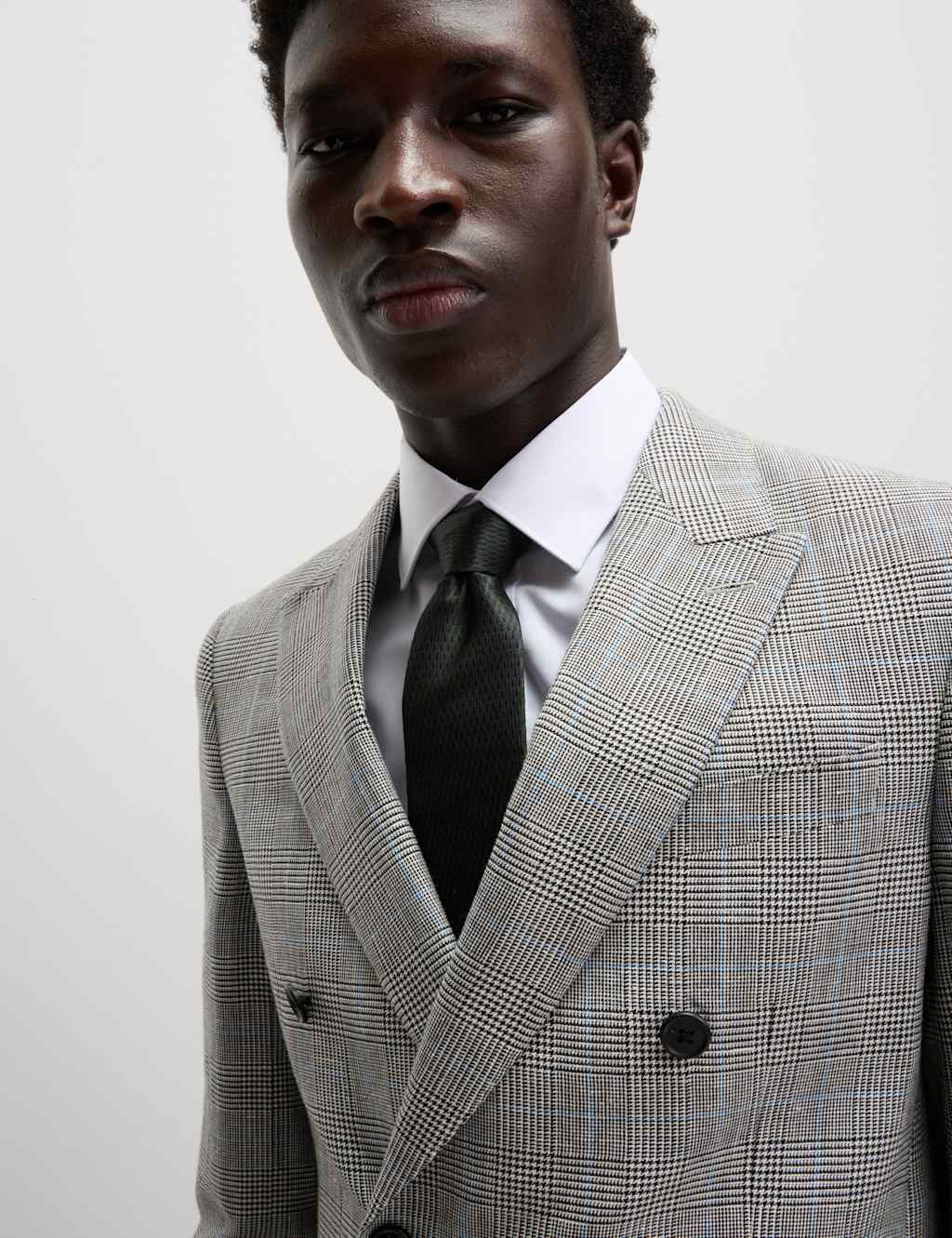 Slim Fit Wool Blend Check Suit 2 of 6