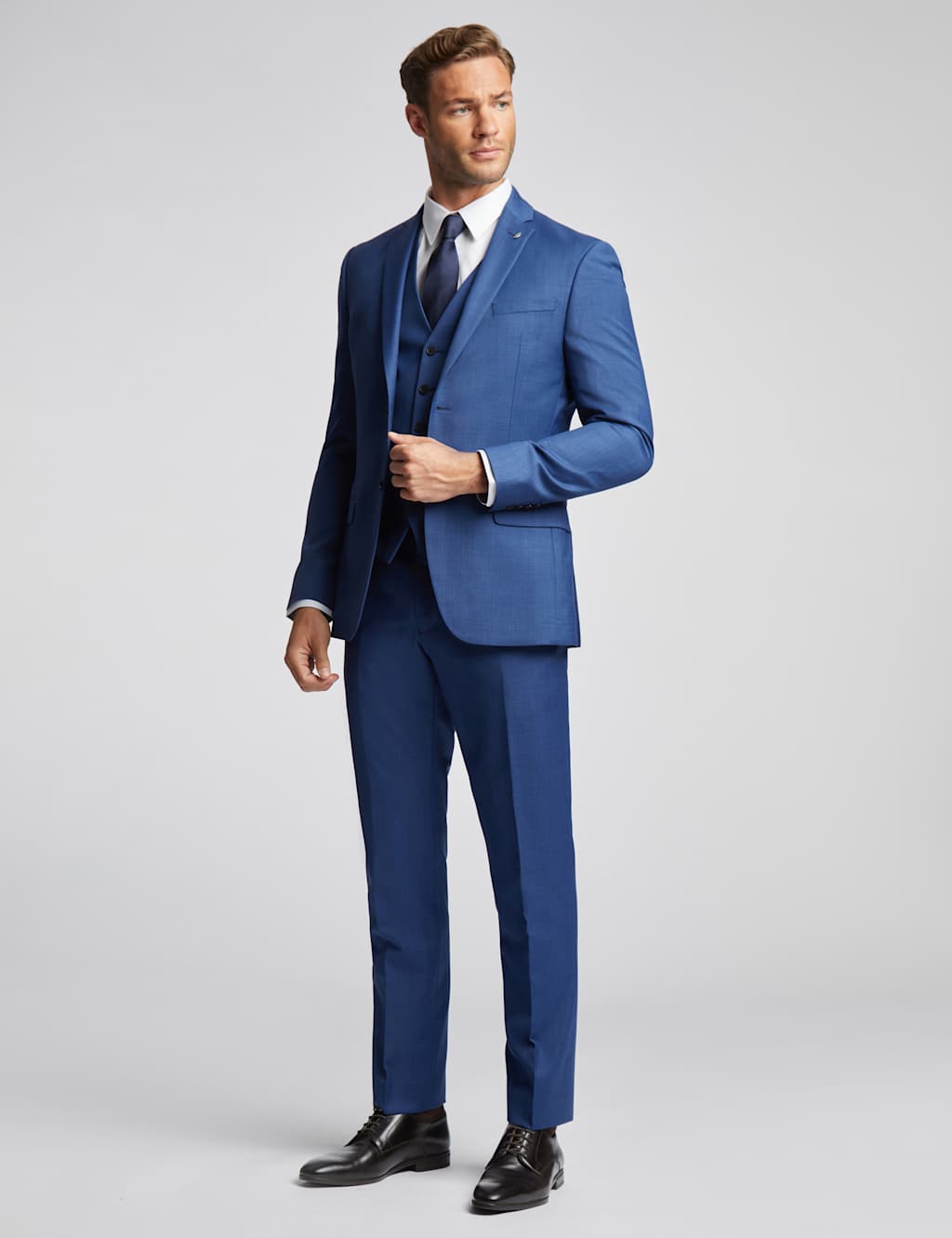 Slim Fit Wool Rich Textured Suit