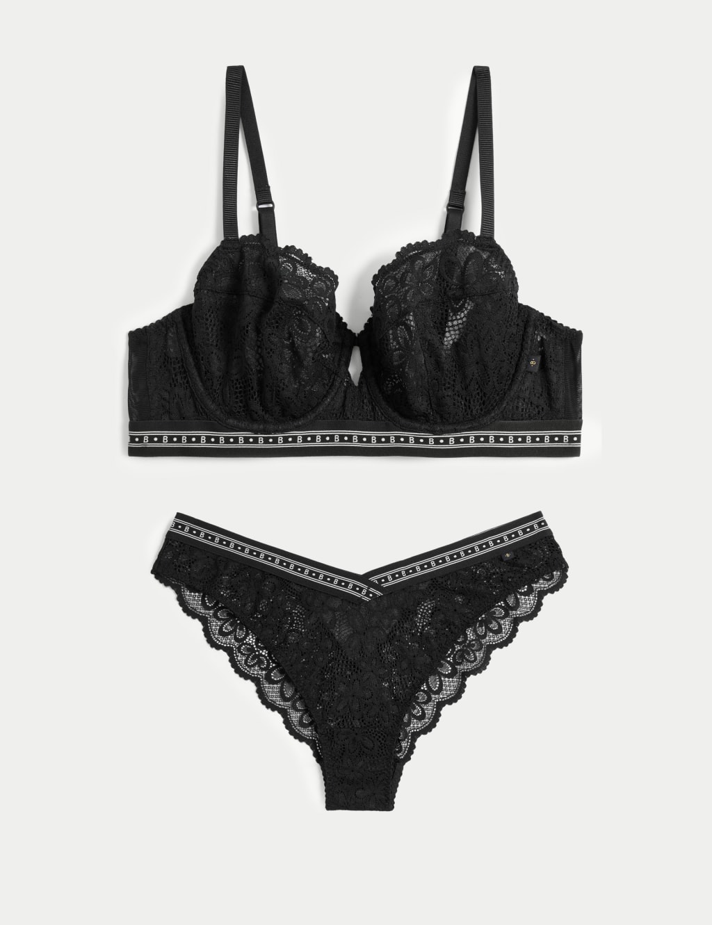 Cleo Lace Wired Balcony Bra Set A-G 1 of 6