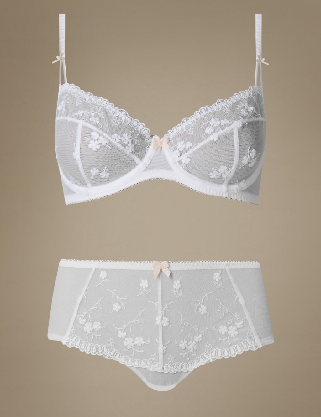2 Pack Embroidered with Non-Padded Balcony A-E 1 of 5