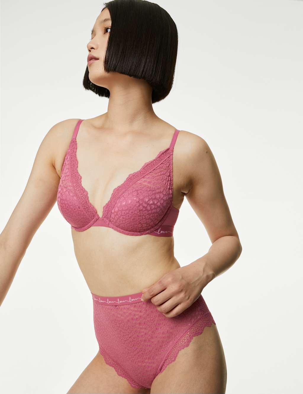 3pk Lace Trim Wired Plunge Bras Sets A-E 1 of 1