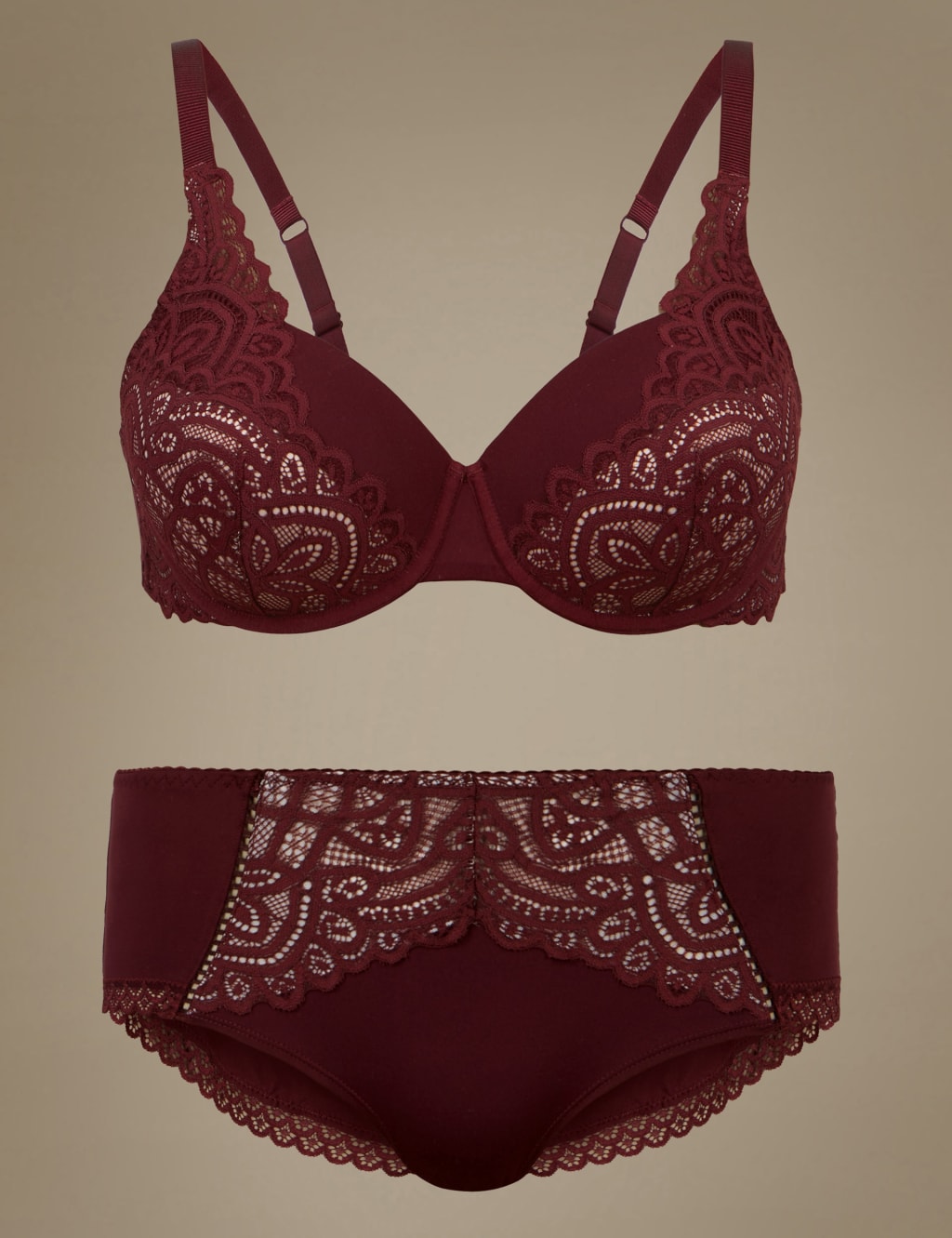 Lace Set with Padded Full Cup A-E 1 of 6
