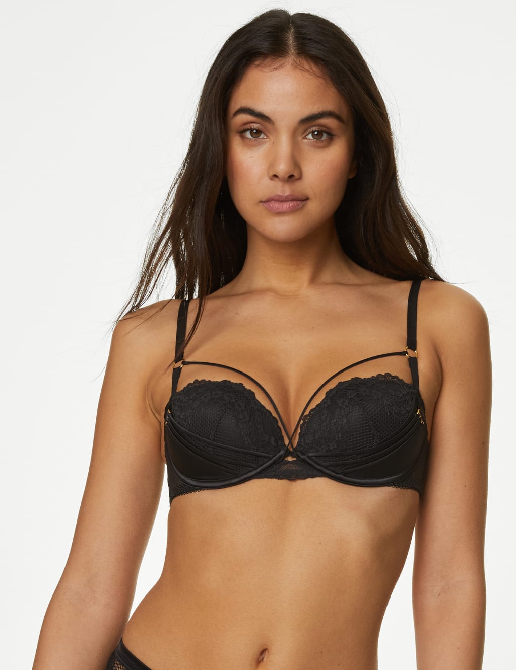 Clara Satin Wired Push-Up Bra Set A-E 2 of 6