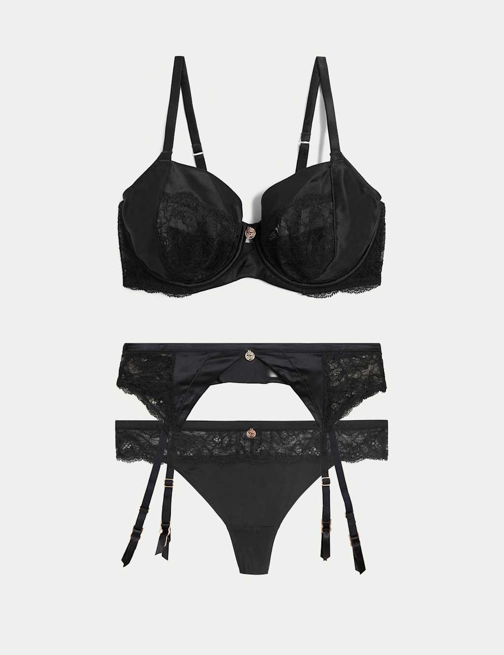 Silk & Lace Suspenders Set 1 of 7