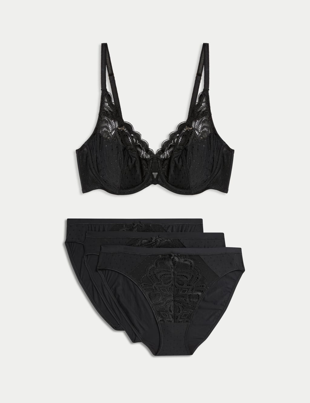 Amelia Lace Wired Full Cup Bra Set A-E 1 of 6