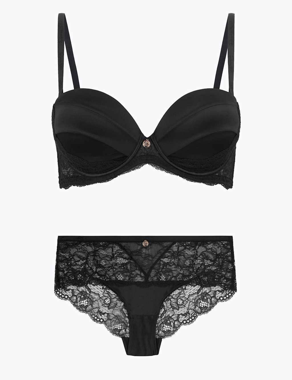 Silk & Lace Push Up Set with Multiway Bra 1 of 6