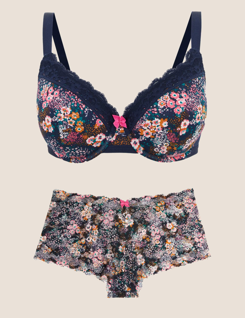 Lace Trim Underwired Bra Set A-E 1 of 6