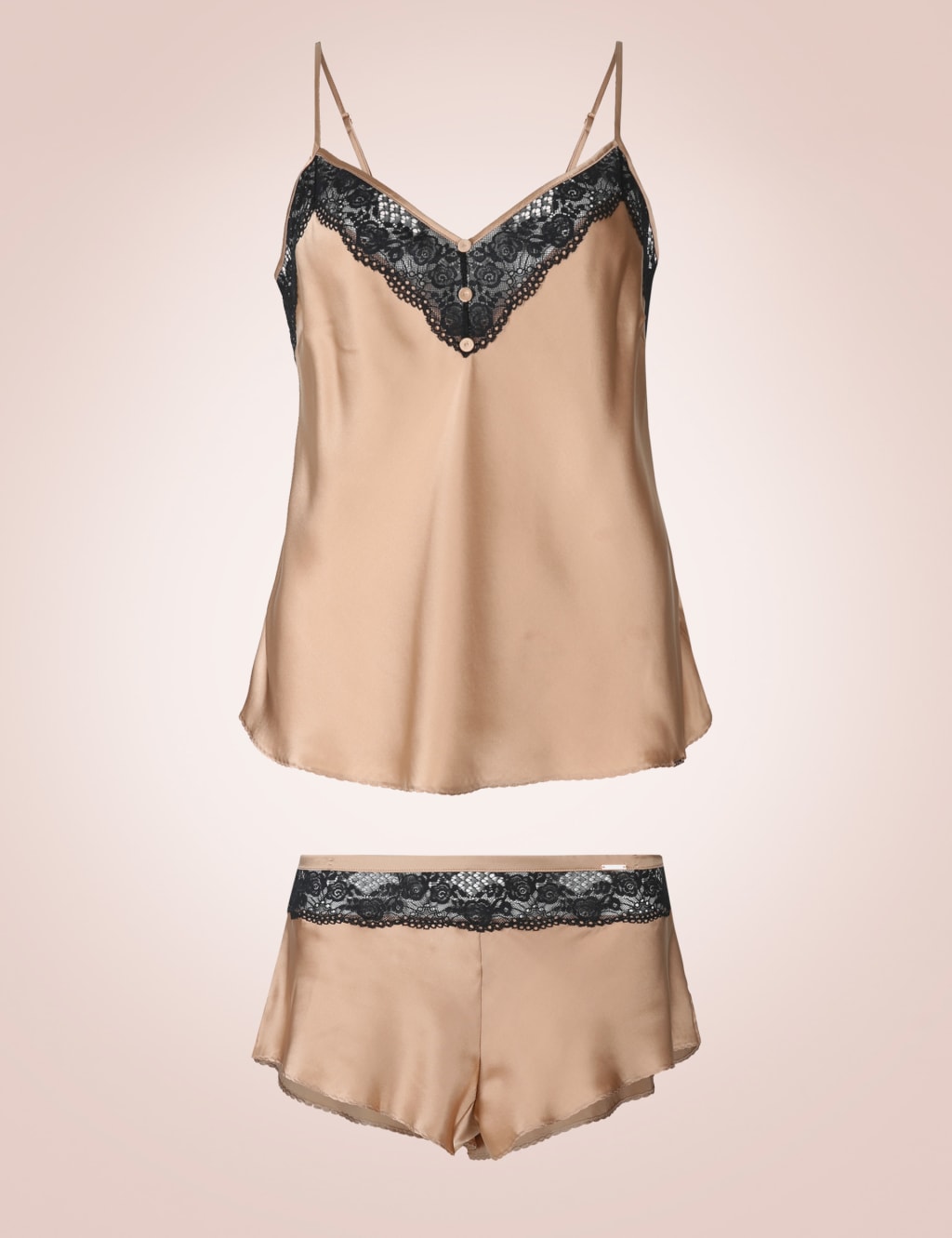 Silk & Lace Camisole Set with French Knickers 1 of 7