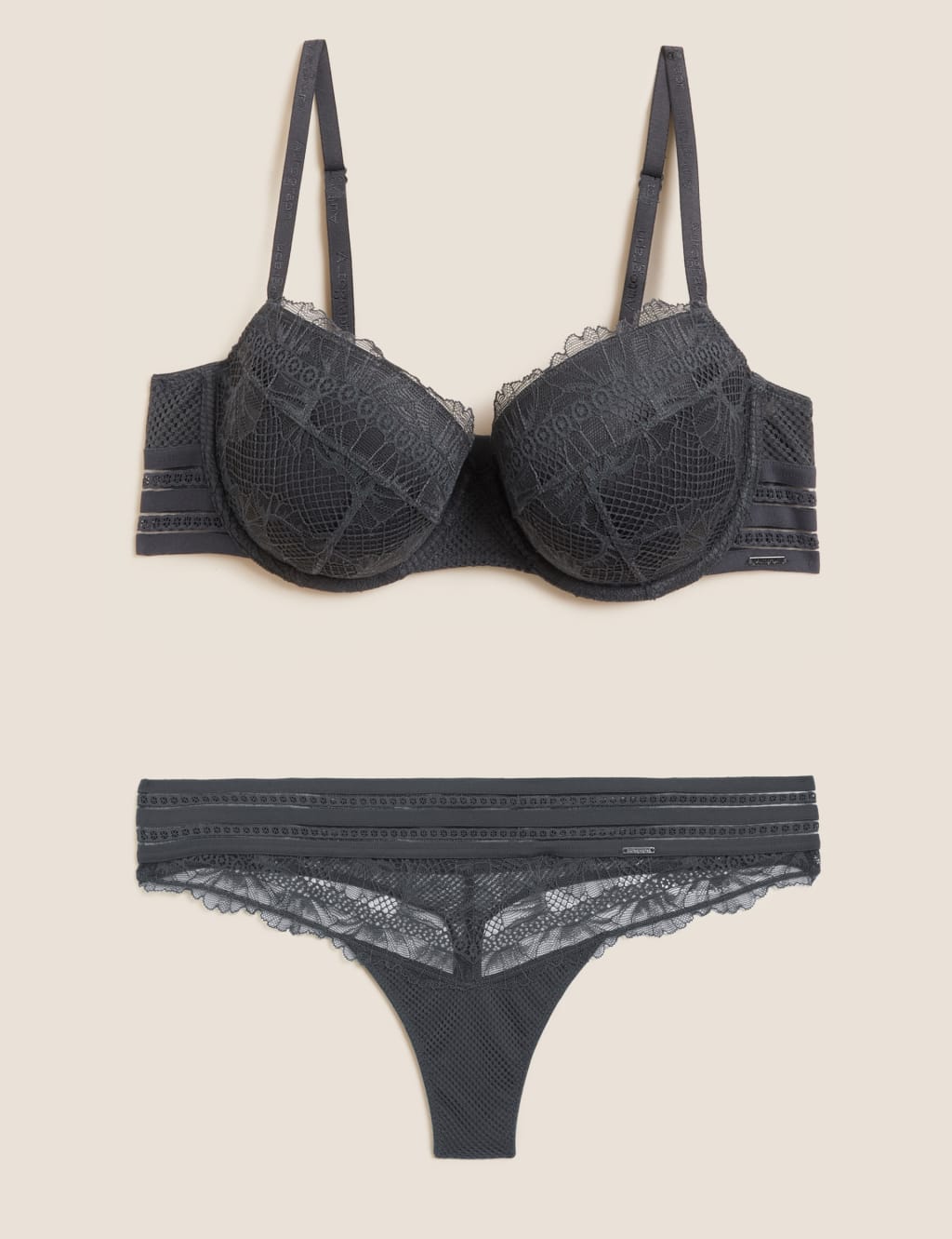Marseilles Lace Wired Balcony Bra Set A-E 1 of 6