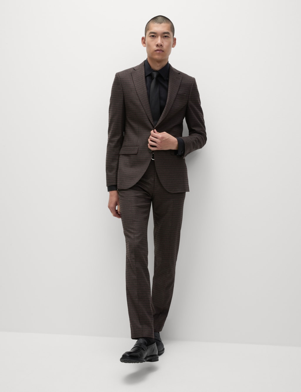 Slim Fit Check Stretch Suit