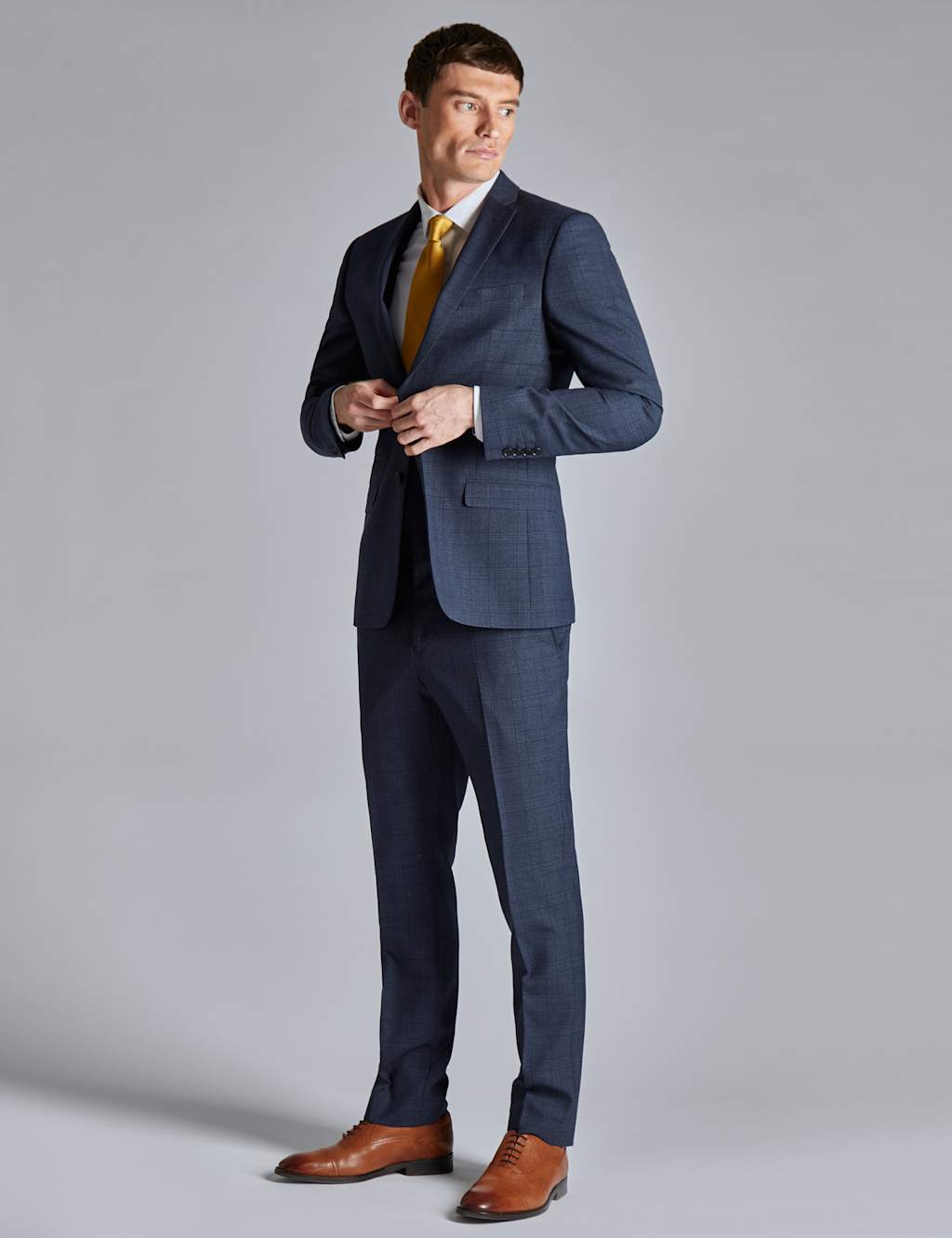 Slim Fit Wool Rich Check Suit