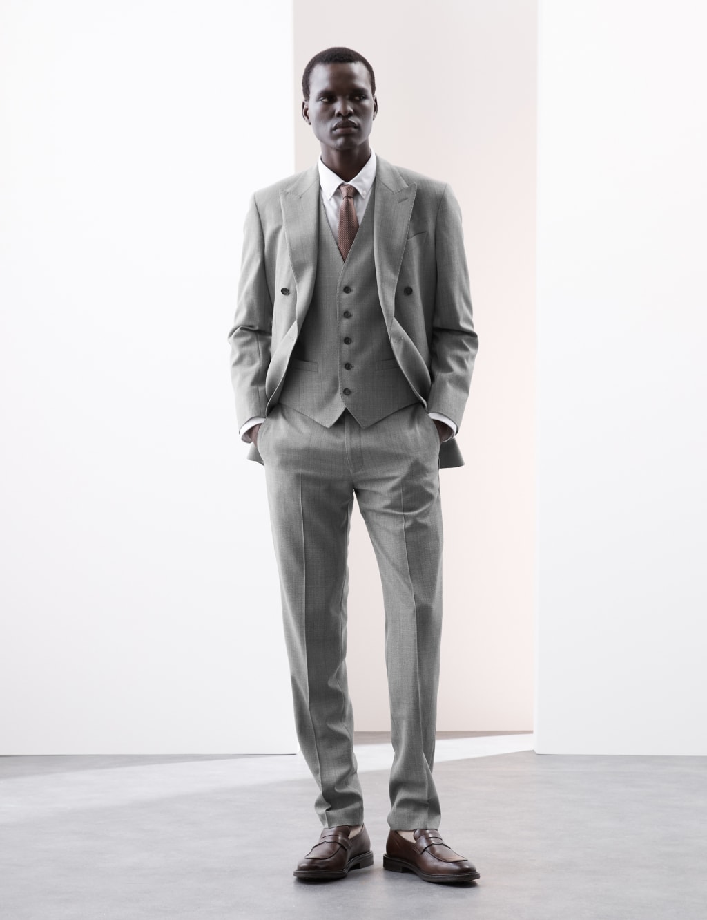 Tailored Fit Pure Wool Check Suit