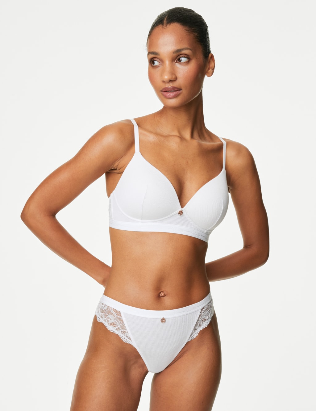 Ribbed Lounge Non-Wired Plunge Bra Set A-E 5 of 6