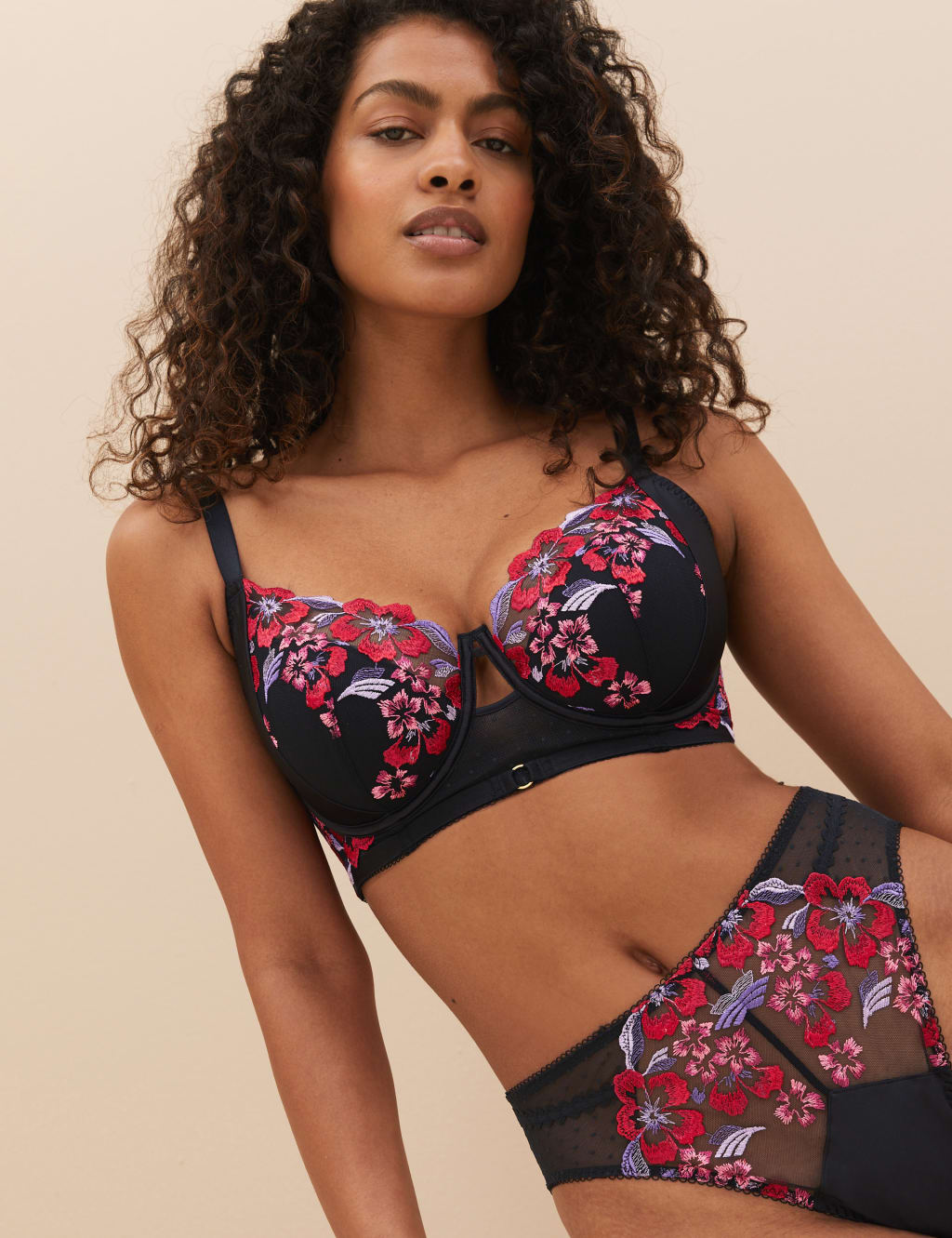 Isabella Embroidered Wired Full Cup Bra Set F-H 2 of 6