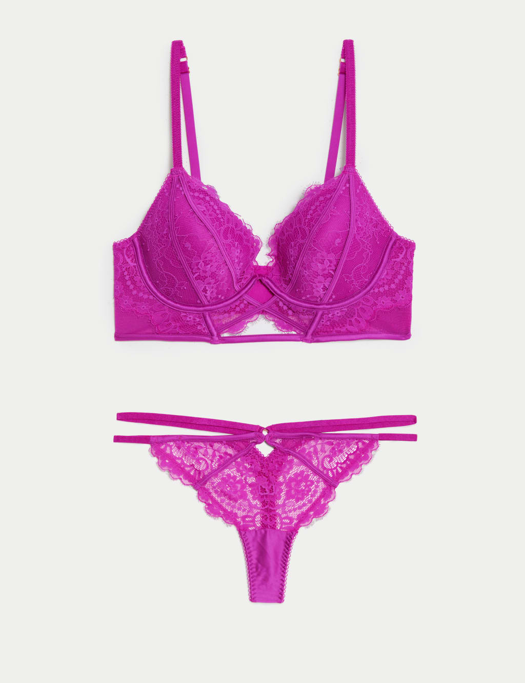 Blanca Lace Wired Longline Plunge Bra Set A-E 1 of 6